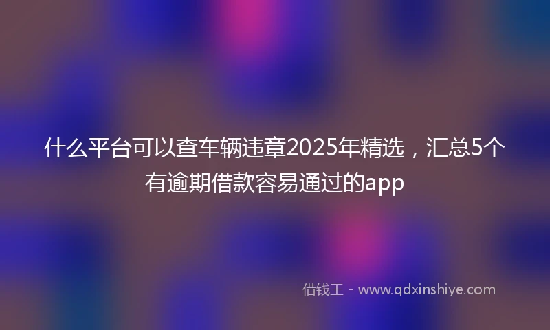 什么平台可以查车辆违章2025年精选，汇总5个有逾期借款容易通过的app