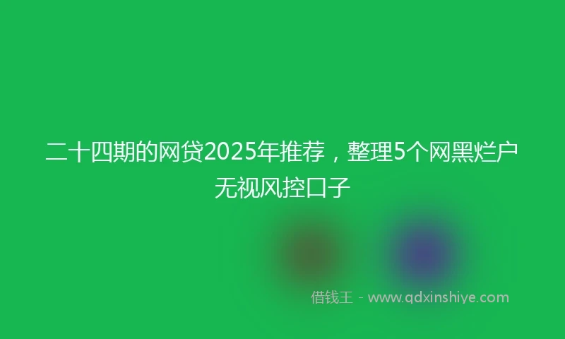 二十四期的网贷2025年推荐，整理5个网黑烂户无视风控口子