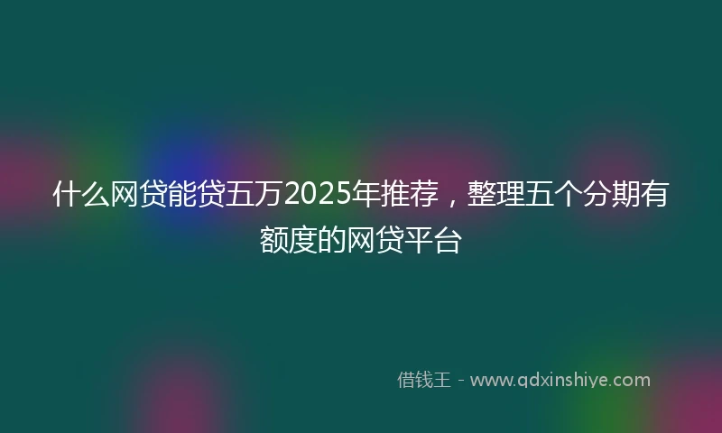 什么网贷能贷五万2025年推荐，整理五个分期有额度的网贷平台