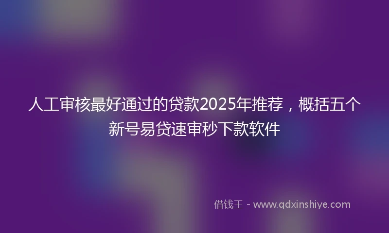 人工审核最好通过的贷款2025年推荐，概括五个新号易贷速审秒下款软件
