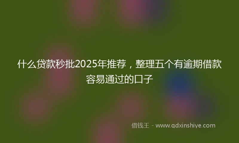 什么贷款秒批2025年推荐，整理五个有逾期借款容易通过的口子