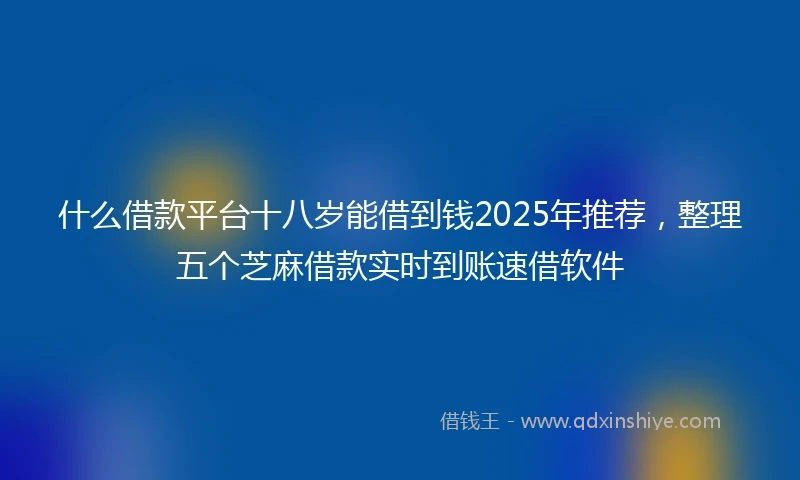 什么借款平台十八岁能借到钱2025年推荐，整理五个芝麻借款实时到账速借软件
