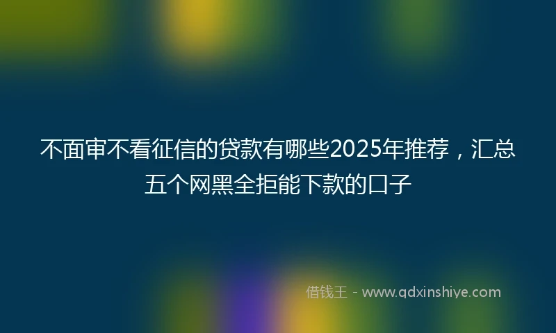 不面审不看征信的贷款有哪些2025年推荐，汇总五个网黑全拒能下款的口子