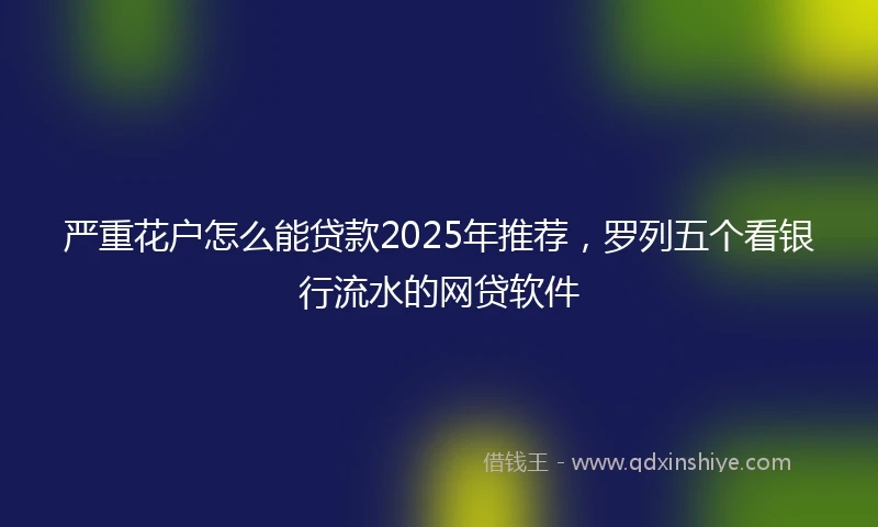 严重花户怎么能贷款2025年推荐，罗列五个看银行流水的网贷软件