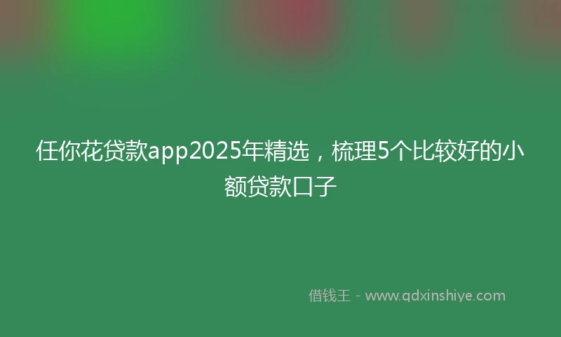 任你花贷款app2025年精选，梳理5个比较好的小额贷款口子