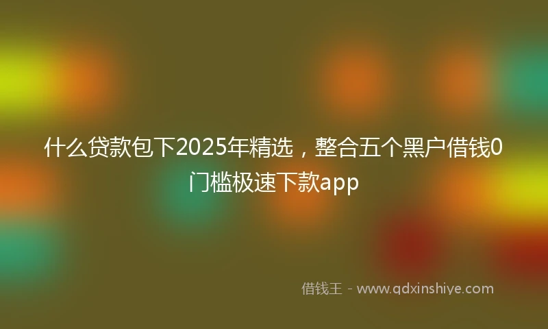 什么贷款包下2025年精选，整合五个黑户借钱0门槛极速下款app