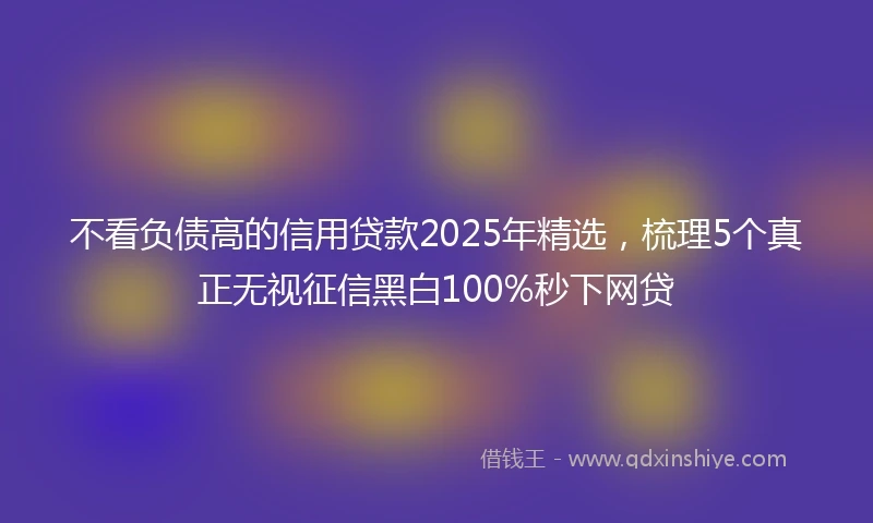 不看负债高的信用贷款2025年精选，梳理5个真正无视征信黑白100%秒下网贷