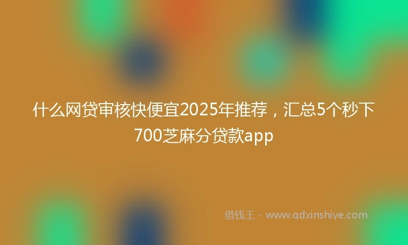 什么网贷审核快便宜2025年推荐，汇总5个秒下700芝麻分贷款app
