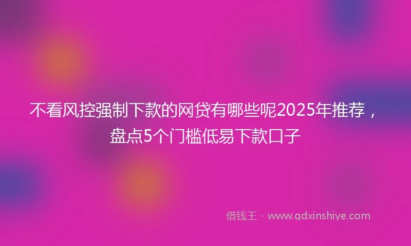 不看风控强制下款的网贷有哪些呢2025年推荐，盘点5个门槛低易下款口子