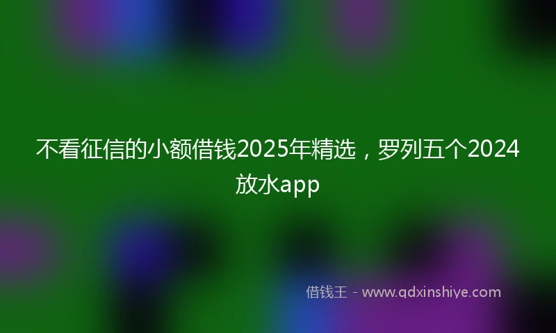 不看征信的小额借钱2025年精选，罗列五个2024放水app