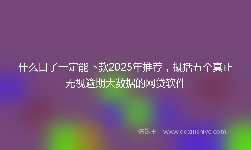 什么口子一定能下款2025年推荐，概括五个真正无视逾期大数据的网贷软件