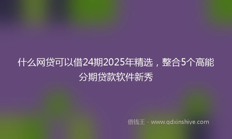 什么网贷可以借24期2025年精选，整合5个高能分期贷款软件新秀