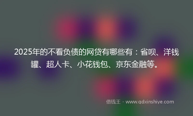 2025年的不看负债的网贷有哪些有：省呗、洋钱罐、超人卡、小花钱包、京东金融等。