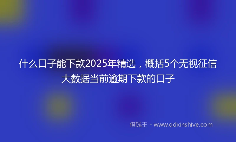 什么口子能下款2025年精选，概括5个无视征信大数据当前逾期下款的口子