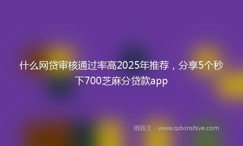 什么网贷审核通过率高2025年推荐，分享5个秒下700芝麻分贷款app