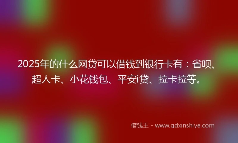 2025年的什么网贷可以借钱到银行卡有：省呗、超人卡、小花钱包、平安i贷、拉卡拉等。