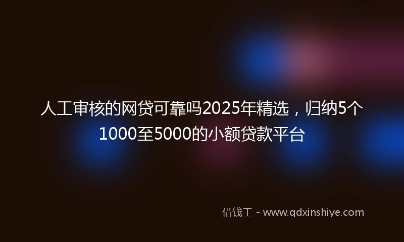 人工审核的网贷可靠吗2025年精选，归纳5个1000至5000的小额贷款平台