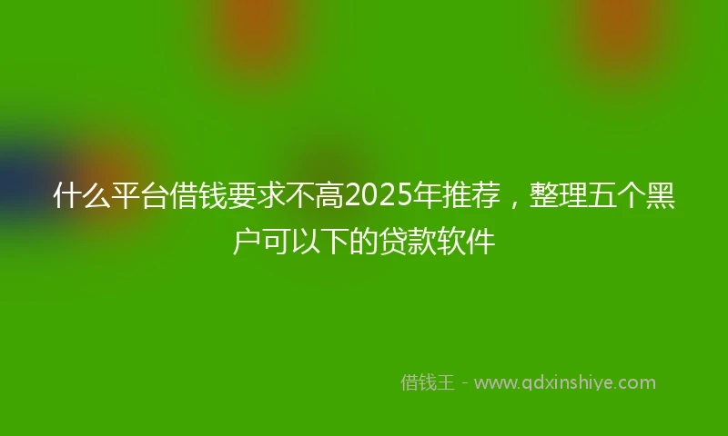 什么平台借钱要求不高2025年推荐，整理五个黑户可以下的贷款软件