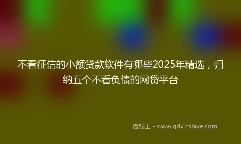 不看征信的小额贷款软件有哪些2025年精选，归纳五个不看负债的网贷平台