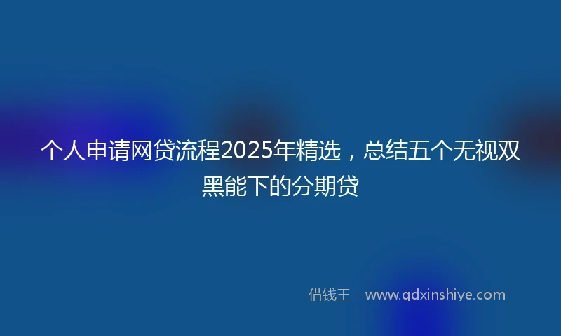 个人申请网贷流程2025年精选，总结五个无视双黑能下的分期贷