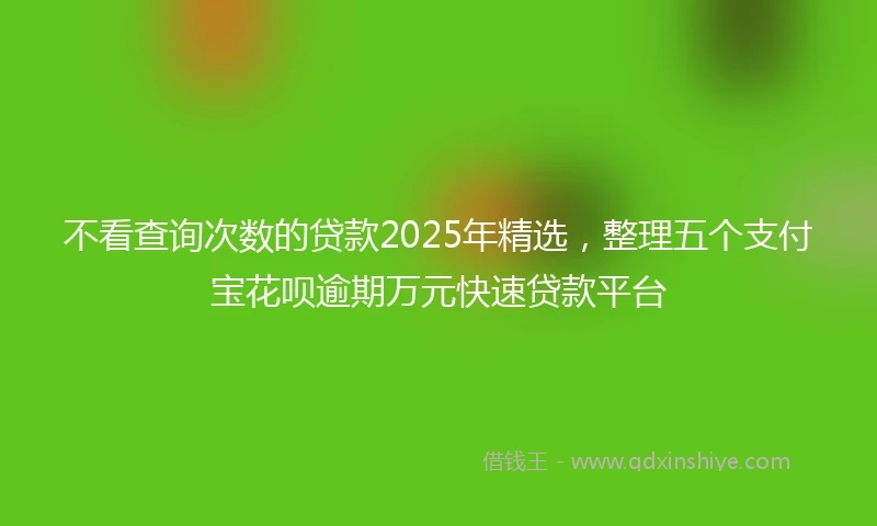 不看查询次数的贷款2025年精选，整理五个支付宝花呗逾期万元快速贷款平台