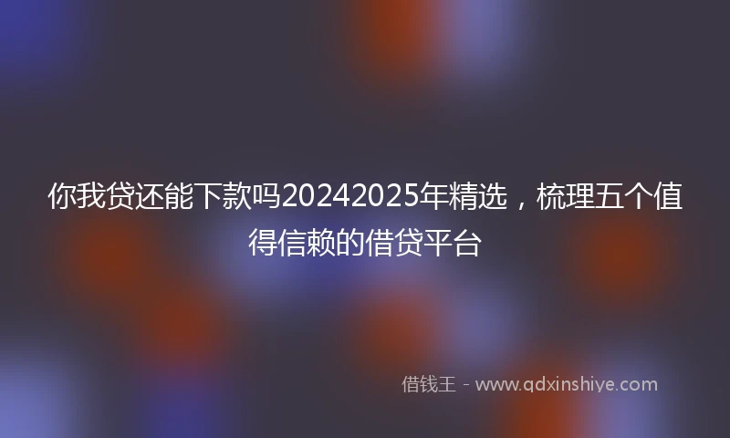你我贷还能下款吗20242025年精选，梳理五个值得信赖的借贷平台