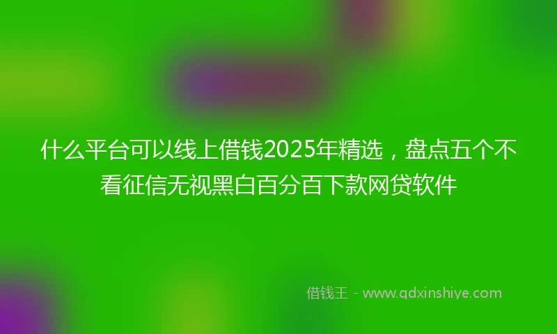 什么平台可以线上借钱2025年精选，盘点五个不看征信无视黑白百分百下款网贷软件