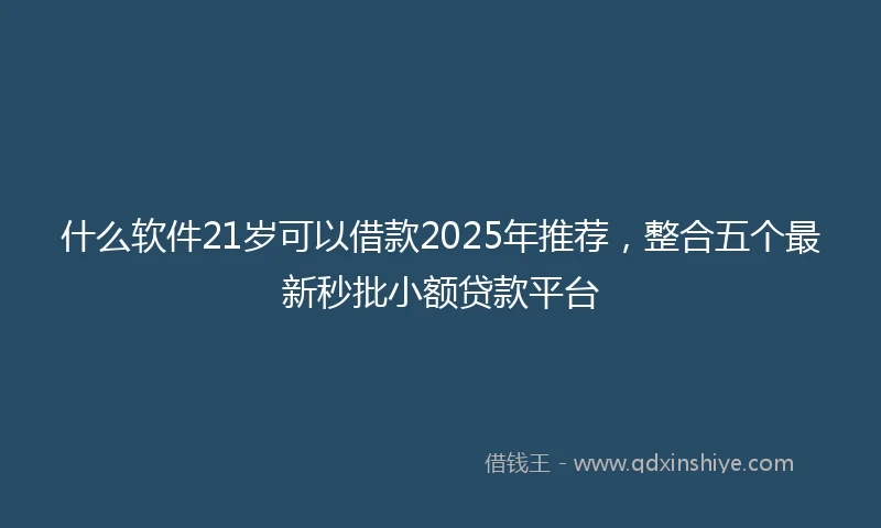 什么软件21岁可以借款2025年推荐，整合五个最新秒批小额贷款平台