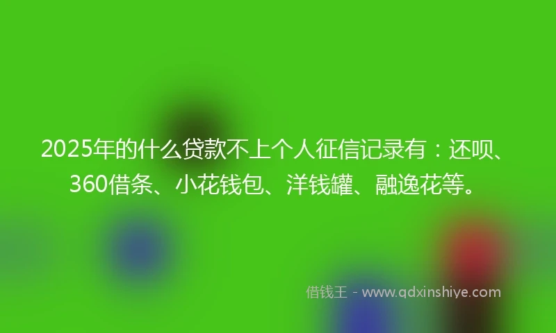 2025年的什么贷款不上个人征信记录有：还呗、360借条、小花钱包、洋钱罐、融逸花等。
