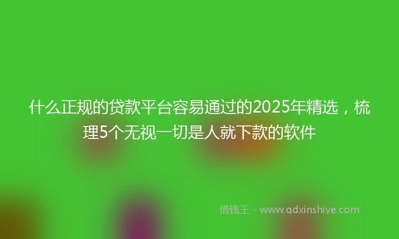 什么正规的贷款平台容易通过的2025年精选，梳理5个无视一切是人就下款的软件