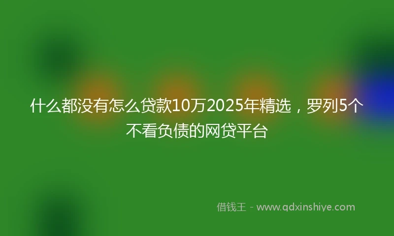 什么都没有怎么贷款10万2025年精选，罗列5个不看负债的网贷平台