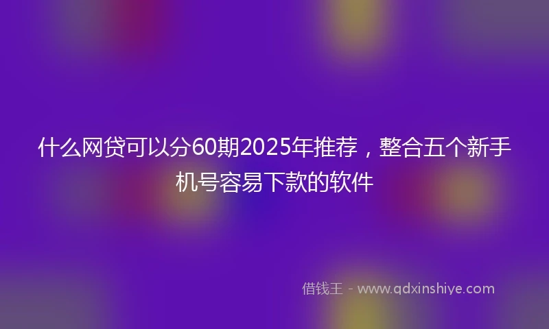 什么网贷可以分60期2025年推荐，整合五个新手机号容易下款的软件