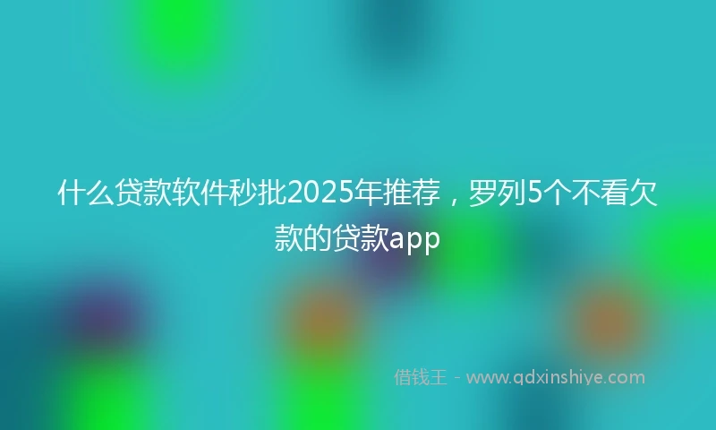 什么贷款软件秒批2025年推荐，罗列5个不看欠款的贷款app