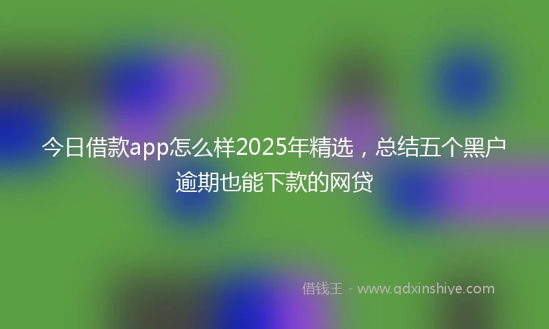 今日借款app怎么样2025年精选，总结五个黑户逾期也能下款的网贷