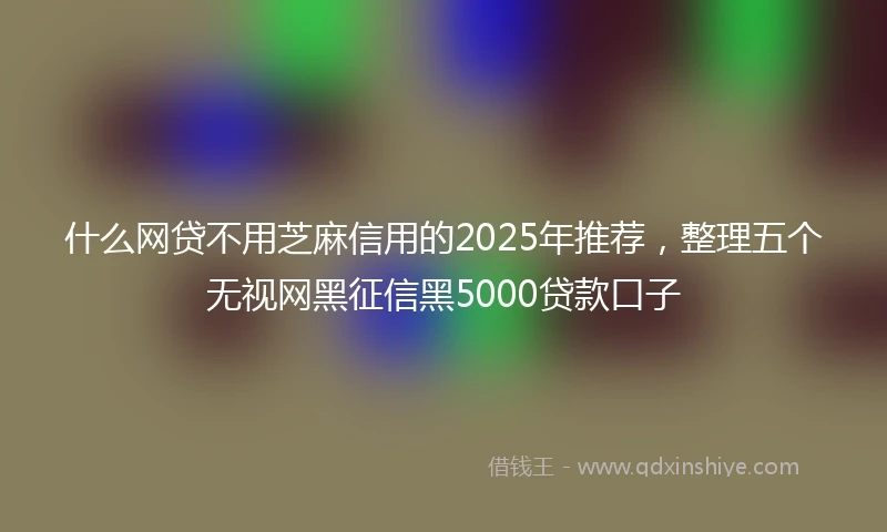 什么网贷不用芝麻信用的2025年推荐，整理五个无视网黑征信黑5000贷款口子