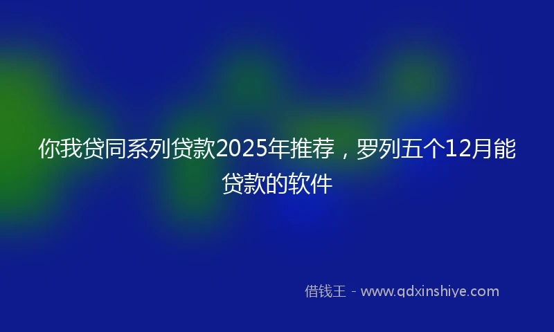 你我贷同系列贷款2025年推荐，罗列五个12月能贷款的软件