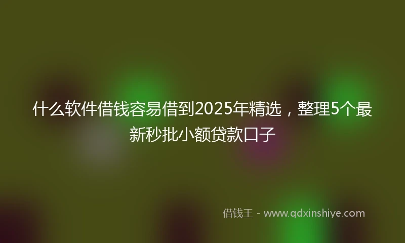 什么软件借钱容易借到2025年精选，整理5个最新秒批小额贷款口子