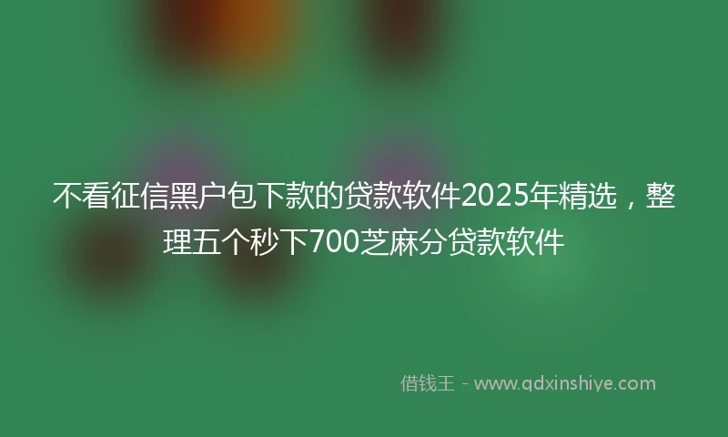 不看征信黑户包下款的贷款软件2025年精选，整理五个秒下700芝麻分贷款软件