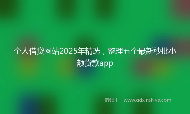 个人借贷网站2025年精选，整理五个最新秒批小额贷款app