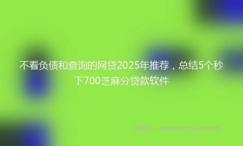 不看负债和查询的网贷2025年推荐，总结5个秒下700芝麻分贷款软件