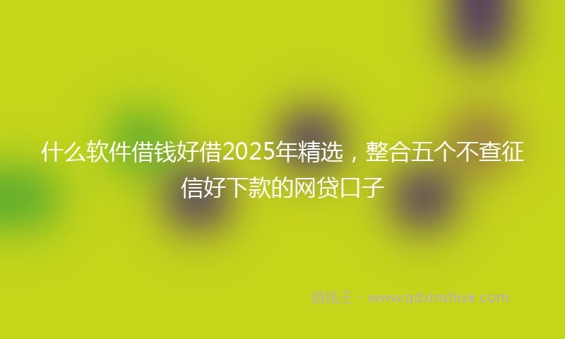 什么软件借钱好借2025年精选，整合五个不查征信好下款的网贷口子