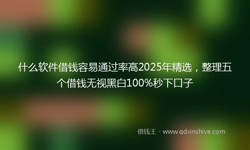什么软件借钱容易通过率高2025年精选，整理五个借钱无视黑白100%秒下口子