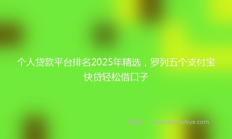 个人贷款平台排名2025年精选，罗列五个支付宝快贷轻松借口子
