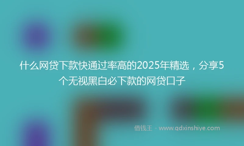 什么网贷下款快通过率高的2025年精选，分享5个无视黑白必下款的网贷口子