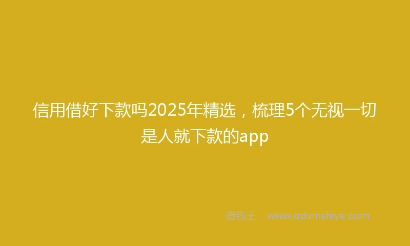 信用借好下款吗2025年精选，梳理5个无视一切是人就下款的app