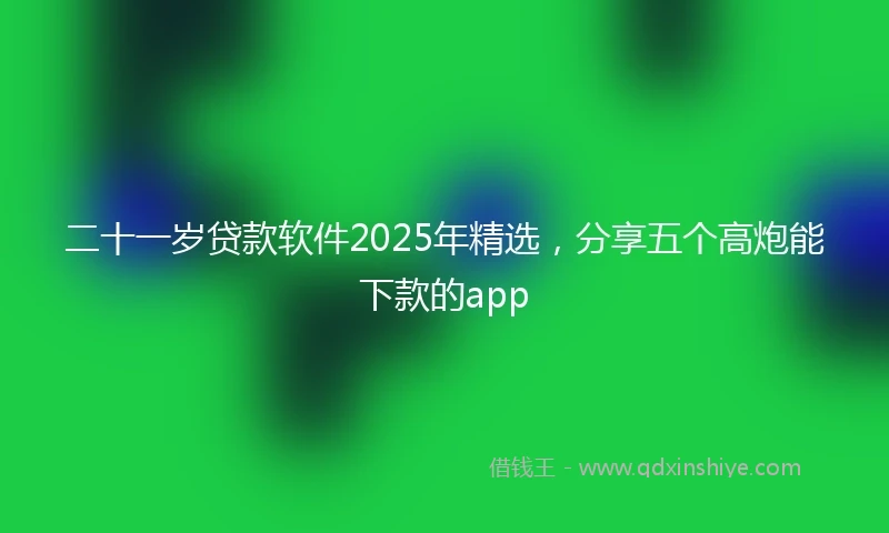 二十一岁贷款软件2025年精选，分享五个高炮能下款的app