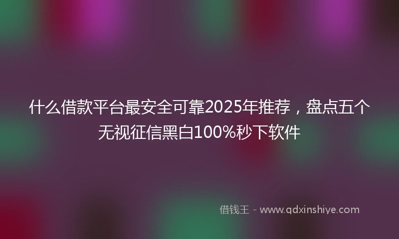 什么借款平台最安全可靠2025年推荐，盘点五个无视征信黑白100%秒下软件