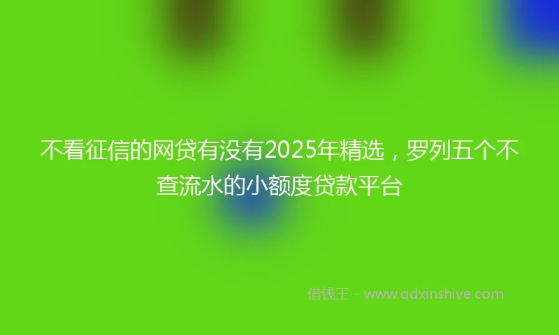 不看征信的网贷有没有2025年精选，罗列五个不查流水的小额度贷款平台