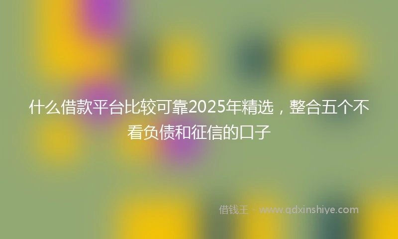 什么借款平台比较可靠2025年精选，整合五个不看负债和征信的口子