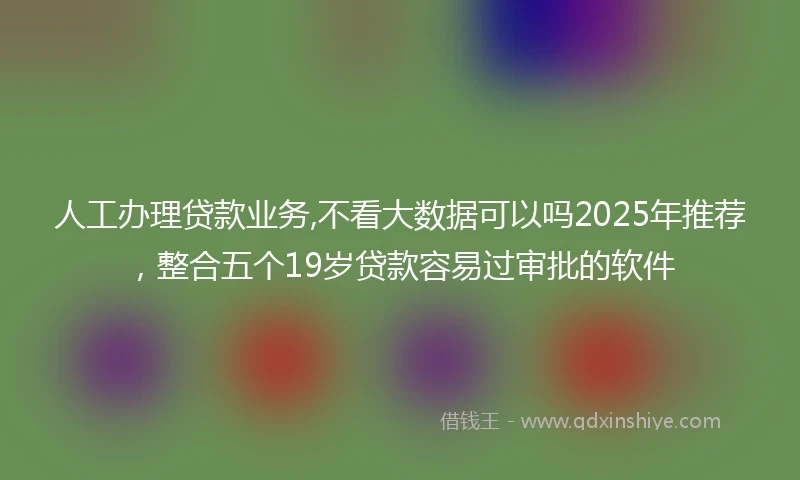 人工办理贷款业务,不看大数据可以吗2025年推荐，整合五个19岁贷款容易过审批的软件